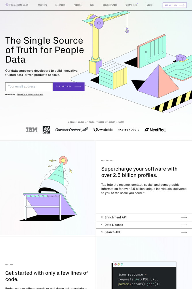 People Data Labs Landing page screenshot