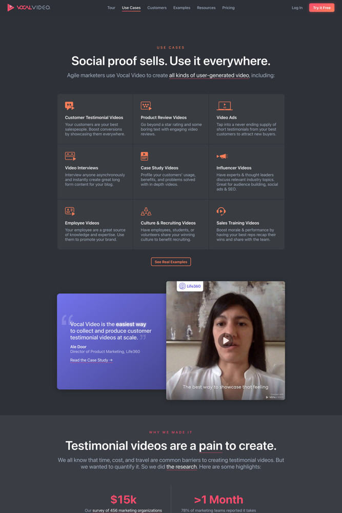 Vocal Video Use cases screenshot