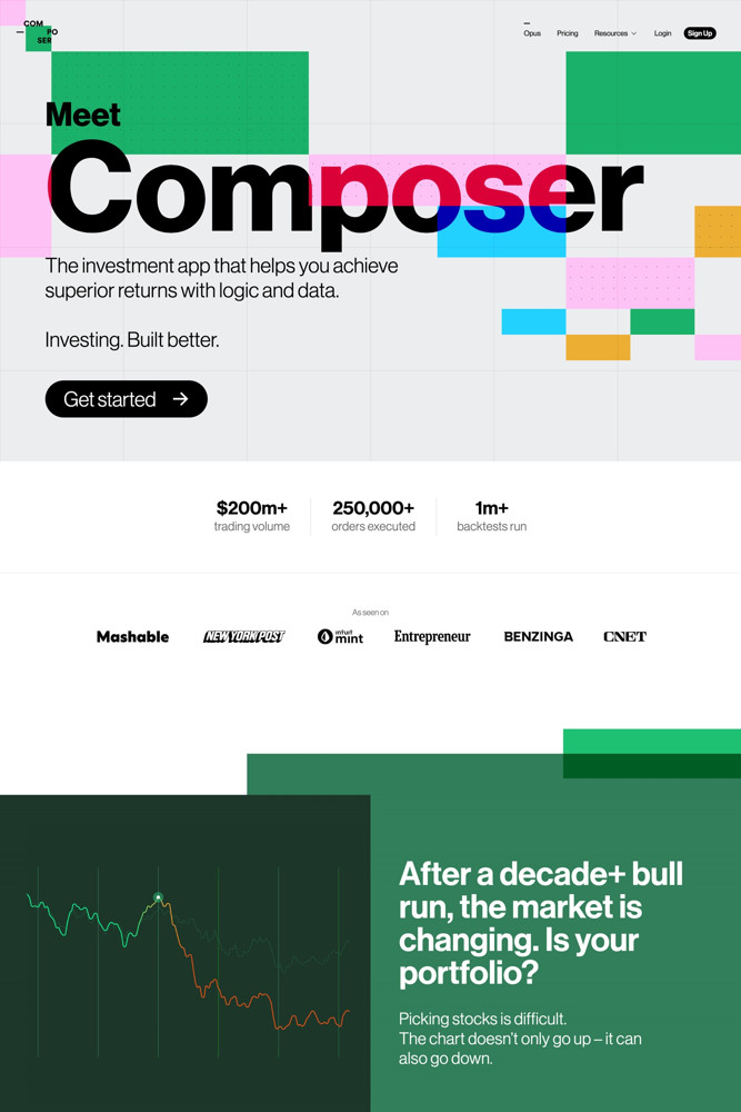 Composer Landing page screenshot