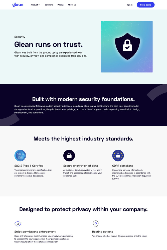 Glean Security screenshot