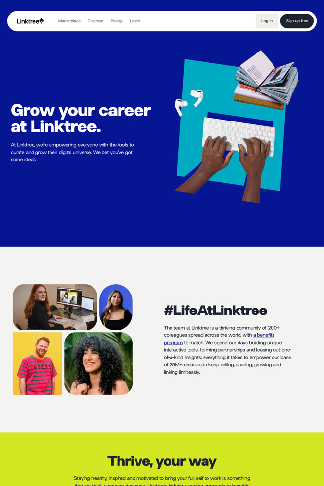Linktree Careers screenshot