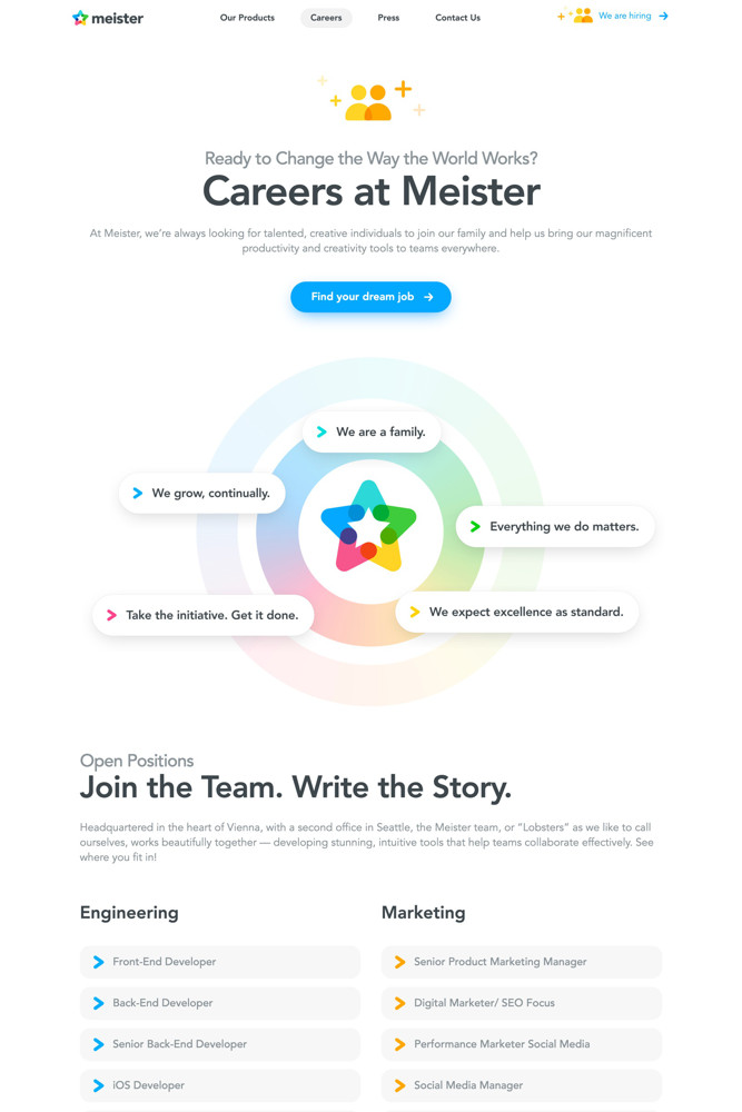 MeisterNote Careers screenshot