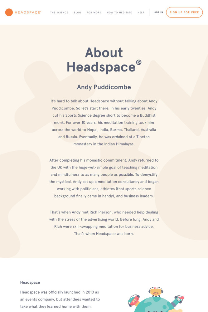 Headspace About screenshot