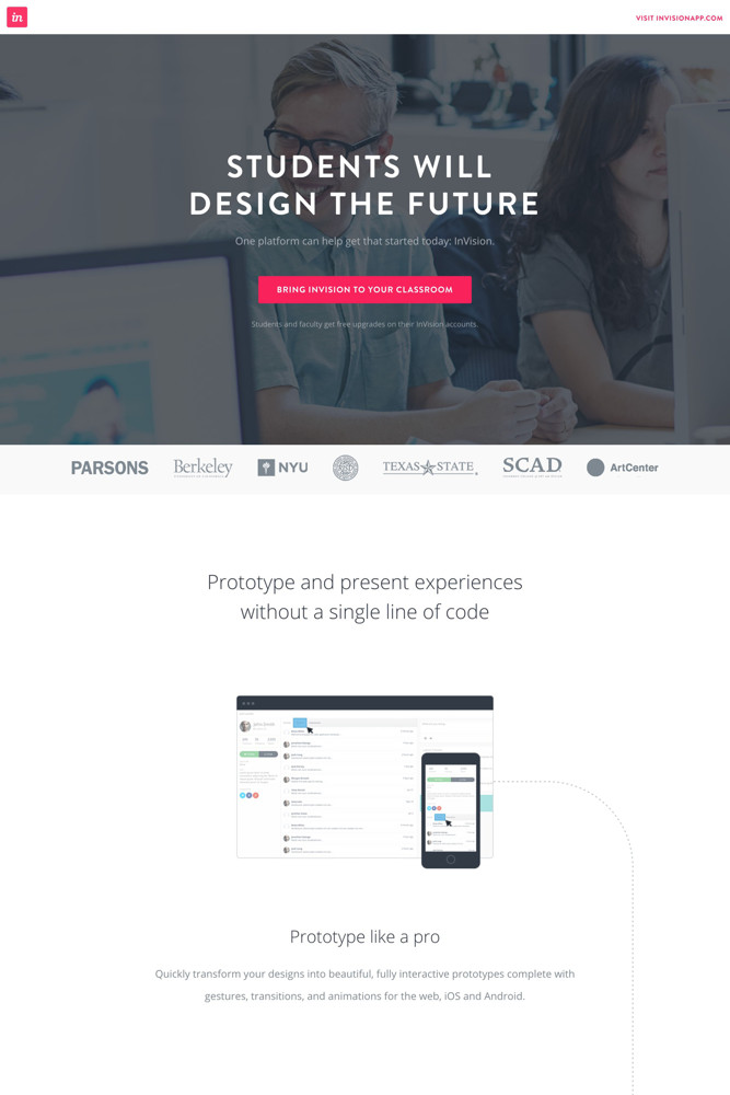 InVision For education screenshot