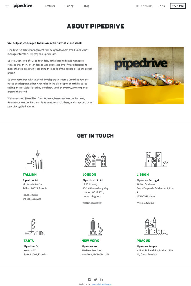 Pipedrive About screenshot