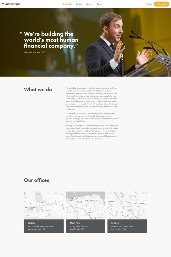 Wealthsimple About screenshot